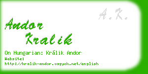 andor kralik business card